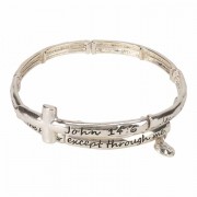 Bracelet-john 14:6 Adjustable Coil Silver Plated