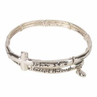 Bracelet-john 14:6 Adjustable Coil Silver Plated