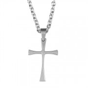 2pk -Necklace Flare Cross Stainless Steel 24 Chain - (Pack of 2)