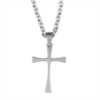 2pk -Necklace Flare Cross Stainless Steel 24 Chain - (Pack of 2)
