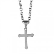 2pk -Necklace Budded Cross Stainless Steel 24 Chain - (Pack of 2)