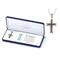 Necklace Cross Num 6:24-25 Stainless Steel (lifeway) 24 Inches