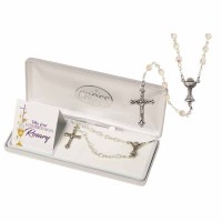 Rosary Girls First Communion Clear Glass Ab 5mm Rosary Girls First Communion Clear Glass Ab 5mm
