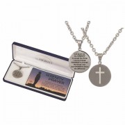 Necklace Serenity Prayer Medal Stainless Steel 1 24 Inches Ch