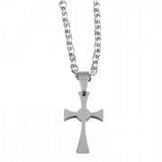 Necklace Stainless Steel Flare Cross-24 Inches Ch