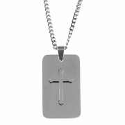 Necklace Stainless Steel Dog Tag-24 Inches Ch