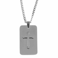 Necklace Stainless Steel Dog Tag-24 Inches Ch