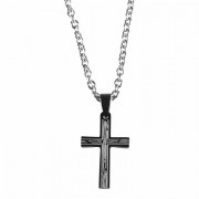 Necklace Stainless Steel Grain Cross-24 Inches Ch