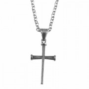 Necklace Stainless Steel Nail Cross-24 Inches Ch