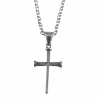 Necklace Stainless Steel Nail Cross-24 Inches Ch