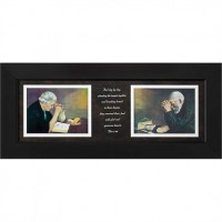 Acts 2:46 Framed Wall Art Grace/Gratitude side-by-side Companion - 36x16