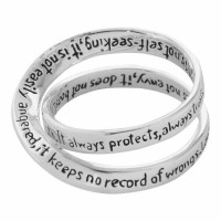 2pk -Ring Silver Plated Double Mobius 1cor 13-sz 7 - (Pack of 2)