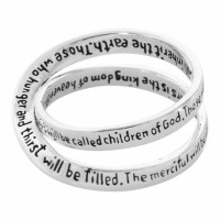 2pk -Ring Silver Plated Double Mobius Matt5:3 Sz 7 - (Pack of 2)