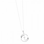 2pk -Necklace God's Love Rnd/Cross Silver Plated .75 Inches 18 Inches Chain - (Pack of 2)