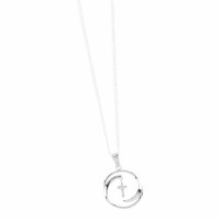 2pk -Necklace God's Love Rnd/Cross Silver Plated .75 Inches 18 Inches Chain - (Pack of 2)