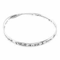 2pk -Bracelet Ph 4:13 Wide Mob Silver Plated 2.625 In - (Pack of 2) 2pk -Bracelet Ph 4:13 Wide Mob Silver Plated 2.625 In - (Pack of 2)