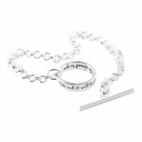 2pk -Bracelet Matt 7:7 Mob Toggle Silver Plated 7 Inches Chain - (Pack of 2)