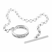 2pk -Bracelet Jeremiah 29:11 Mobius Toggle Silver Plated 7 Inches Chain - (Pack of 2) 2pk -Bracelet Jeremiah 29:11 Mobius Toggle Silver Plated 7 Inches Chain - (Pack of 2)