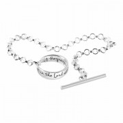 2pk -Bracelet Prov 3:5 Mobius Toggle Silver Plated 7 Inches Chain - (Pack of 2) 2pk -Bracelet Prov 3:5 Mobius Toggle Silver Plated 7 Inches Chain - (Pack of 2)