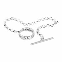 2pk -Bracelet Prov 3:5 Mobius Toggle Silver Plated 7 Inches Chain - (Pack of 2) 2pk -Bracelet Prov 3:5 Mobius Toggle Silver Plated 7 Inches Chain - (Pack of 2)
