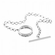 2pk -Bracelet Ps 37:4 Mobius Toggle Silver Plated 7 Chain - (Pack of 2) 2pk -Bracelet Ps 37:4 Mobius Toggle Silver Plated 7 Chain - (Pack of 2)