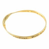 Bracelet Rom 8:28 Mob Bangle Gold Plated 2.625 Inches