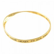 Bracelet Ps 37:4 Mob Bangle Gold Plated 2.625 Inches