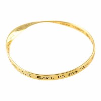 Bracelet Ps 37:4 Mob Bangle Gold Plated 2.625 Inches