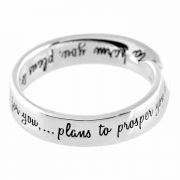 Ring Jeremiah 29:11 Wide Mob Silver Plated - (Pack of 2)