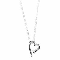2pk -Necklace Silver Plated No Greater Love Heart-18 Inches - (Pack of 2)