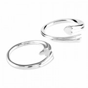 2pk -Ring Cross My Hrt/dimen Cross Silver Plated Sz 7 - (Pack of 2)