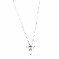 2pk -Necklace God's Girl Mini Petal Cross Silver Plated 16 Inches C - (Pack of 2)
