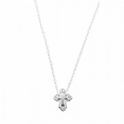 2pk -Necklace God's Girl Mini Bud Cross Silver Plated 16 Inches Ch - (Pack of 2)