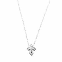 2pk -Necklace God's Girl Mini Bud Cross Silver Plated 16 Inches Ch - (Pack of 2)