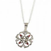 2pk -Necklace Silver Plated 4Hearts/4red Heart Czs-16 Inches - (Pack of 2) 2pk -Necklace Silver Plated 4Hearts/4red Heart Czs-16 Inches - (Pack of 2)
