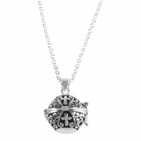 2pk -Necklace Silver Plated Glb Prayer Box-18 Inches +1 Inches Ch - (Pack of 2)