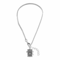 2pk -Bracelet Silver Plated Sqr Prayer Box-7.5+1 Inches Ch - (Pack of 2)