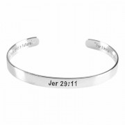 Bracelet Silver Plated 2 1/2 Inches Cuff-jer 29:11