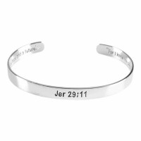 Bracelet Silver Plated 2 1/2 Inches Cuff-jer 29:11 Bracelet Silver Plated 2 1/2 Inches Cuff-jer 29:11