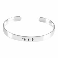 Bracelet Silver Plated 2 1/2 Cuff-ph 4:13 Bracelet Silver Plated 2 1/2 Cuff-ph 4:13