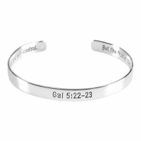 Bracelet Silver Plated 2 1/2 Inches Cuff-gal 5:22-23 Bracelet Silver Plated 2 1/2 Inches Cuff-gal 5:22-23
