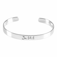 Bracelet Silver Plated 2 1/2 Cuff-john 14:1 Bracelet Silver Plated 2 1/2 Cuff-john 14:1
