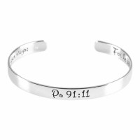 Bracelet Silver Plated 2 1/2 Cuff-ps 91:11 Angel Bracelet Silver Plated 2 1/2 Cuff-ps 91:11 Angel