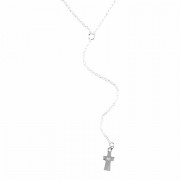 2pk -Necklace Silver Plated Cross/co Heart Y Necklace 18 Inches +3 Inches - (Pack of 2)