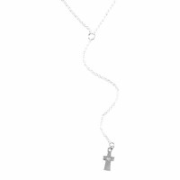 2pk -Necklace Silver Plated Cross/co Heart Y Necklace 18 Inches +3 Inches - (Pack of 2)