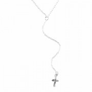 2pk -Necklace Silver Plated Taper Cross Y Necklace 18 Inches +3 Inches - (Pack of 2) 2pk -Necklace Silver Plated Taper Cross Y Necklace 18 Inches +3 Inches - (Pack of 2)