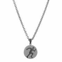 2pk -Necklace track-him-Stainless Steel 1 Inches -24 Inches Ch - (Pack of 2)