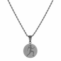 2pk -Necklace track-her-Stainless Steel 13/16 Inches -18 Inches Ch - (Pack of 2)