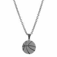 2pk -Necklace basketball-him-Stainless Steel 1 Inches -24 Inches Ch - (Pack of 2)