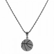 2pk -Necklace basketball-he-Stainless Steel 13/16 Inches -18 Inches Ch - (Pack of 2) 2pk -Necklace basketball-he-Stainless Steel 13/16 Inches -18 Inches Ch - (Pack of 2)